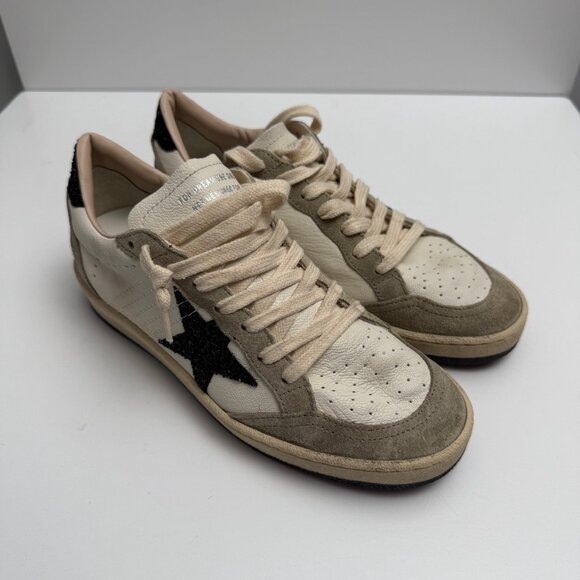 GOLDEN GOOSE BALL STAR SUEDE GLITTER STAR SNEAKERS - Picture 3 of 10